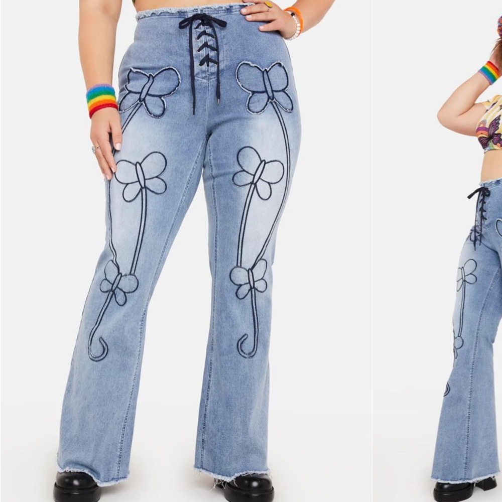 Dolls Kill Plus Flare Jeans